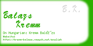 balazs kremm business card